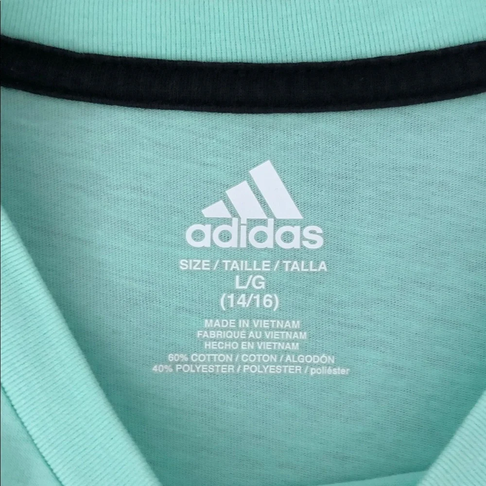 Like new adidas Set Mint Green Logo Tee with Black Shorts